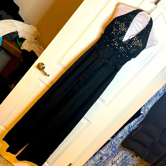 LIKE NEW BRUNELLO CUCINELLI Lace-Effect Halter Jumpsuit size L black - Picture 1 of 15